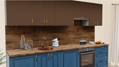 Кухня на заказ Шоколад софт 7029-04 - Дуб адриатика